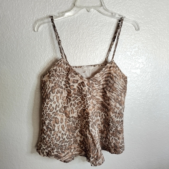 Spell & The Gypsy Ada Animal Print Linen Cami Tank Top Brown sz S - Picture 3 of 9